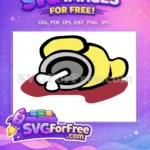 Free Yellow Dead Crewmate Free Broken Bone Blood Among Us Free SVG - Instant Download