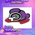 Free Purple Dead Crewmate Free Bloody Bone Among Us Free SVG - Instant Download