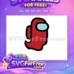 Free Red Ghost Free Blue Visor Among Us Character Free SVG - Instant Download