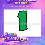 Free Green Number One Free Splintered Edge Ninja Turtles Free SVG - Instant Download