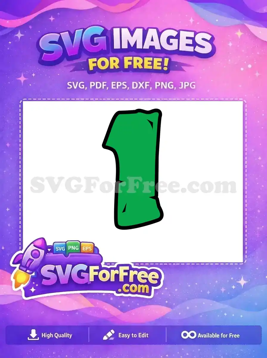 Free Green Number One Free Splintered Edge Ninja Turtles Free SVG