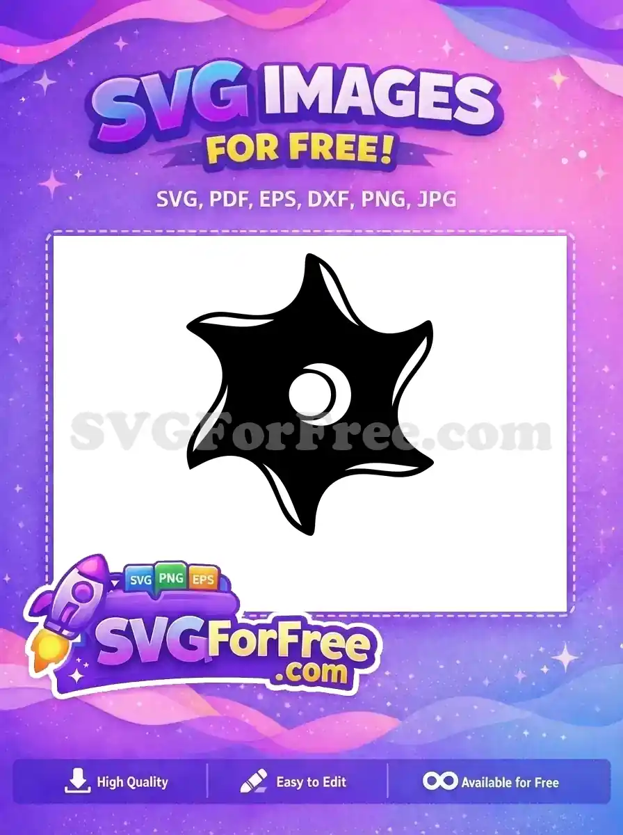 Free Ninja Turtle Star Free Shuriken Black Free SVG 1