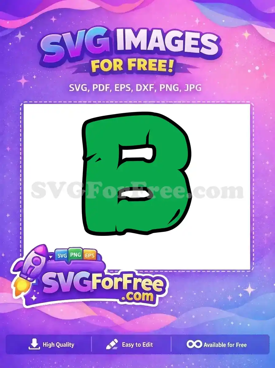 Free Green Letter B Free Ninja Turtles Initial Free SVG