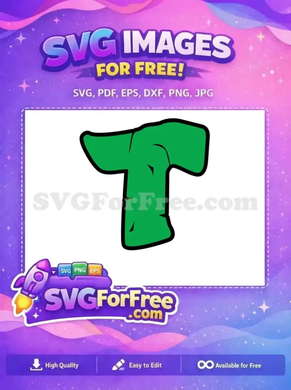 Free Letter T Green Free Ninja Turtle Initial Free SVG