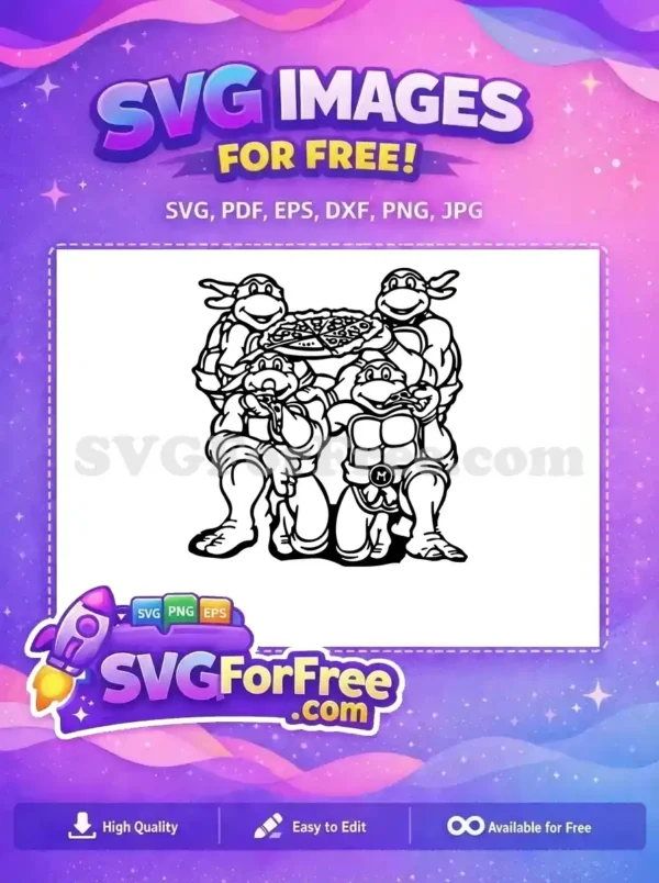 Free Smiling Turtles Free Pizza Slice Ninja Turtles Free SVG Free Smiling Turtles Free Pizza Slice Ninja Turtles Free SVG