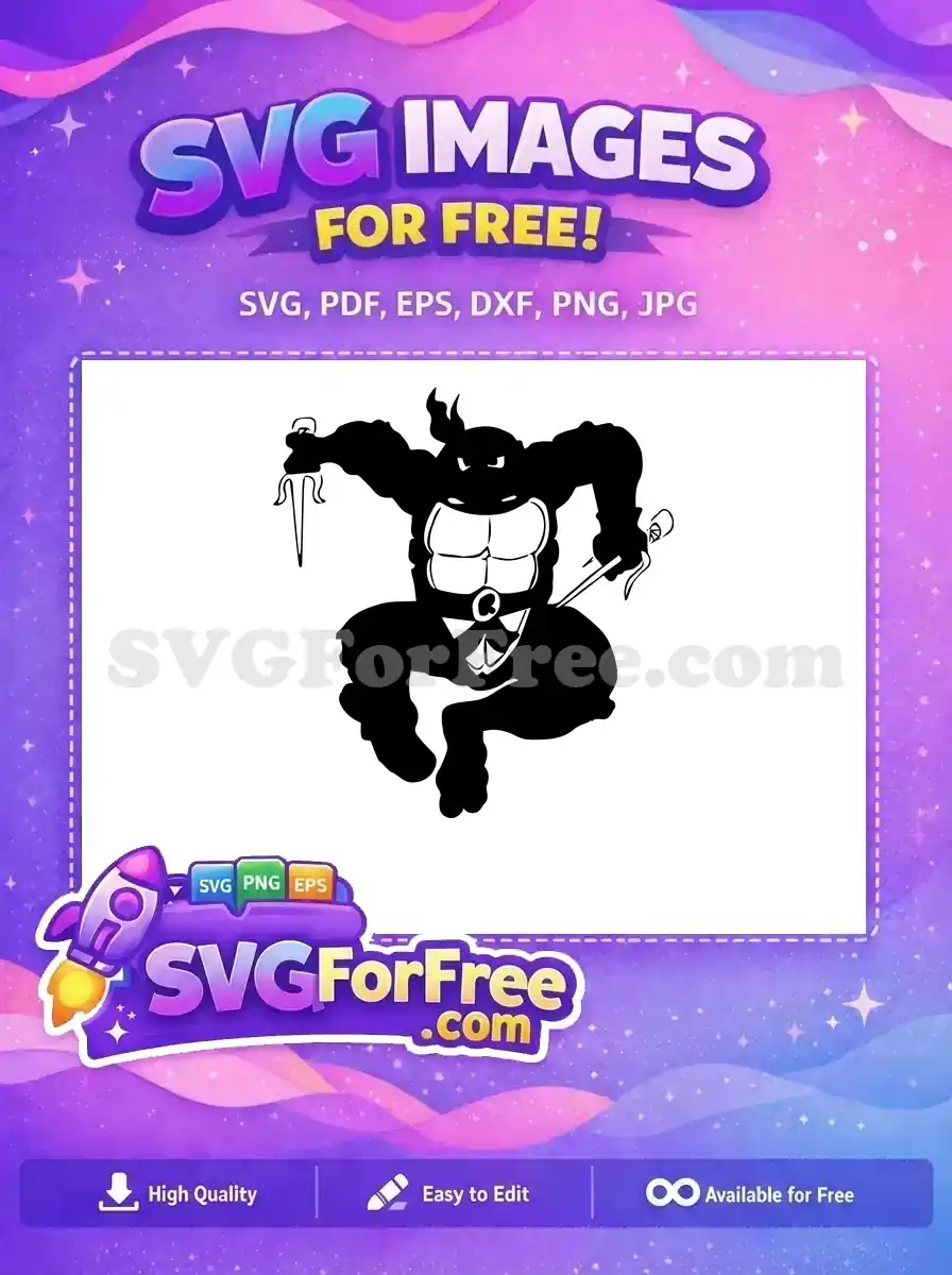 Free Sai Wielding Free Ninja Turtle Silhouette Movie Free SVG