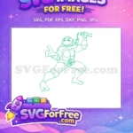 Free Michelangelo Ninja Turtle Free Nunchucks Pose Movie Free SVG - Instant Download