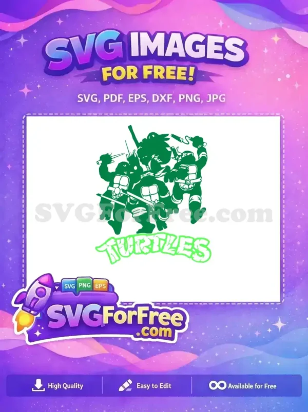 Free Ninja Turtle Weapons Free Group Pose Movie Free SVG