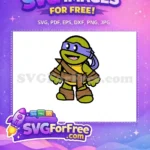 Free Smiling Donatello Free Ninja Turtle Brown Gear Teenage Free SVG - Instant Download