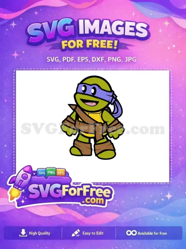 Free Smiling Donatello Free Ninja Turtle Brown Gear Teenage Free SVG