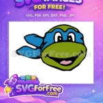 Free Blue Mask Free Smiling Leonardo Ninja Turtles Free SVG 1 - Instant Download