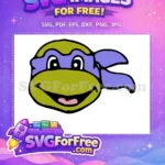 Free Donatello Ninja Turtle Head Free Smiling Face Ninja Turtles Free SVG - Instant Download