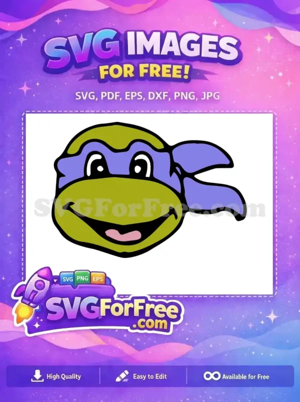 Free Donatello Ninja Turtle Head Free Smiling Face Ninja Turtles Free SVG