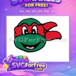 Free Smiling Raphael Free Red Mask Ninja Turtles Free SVG - Instant Download