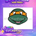 Free Michelangelo Happy Face Free Orange Mask Ninja Turtles Free SVG - Instant Download