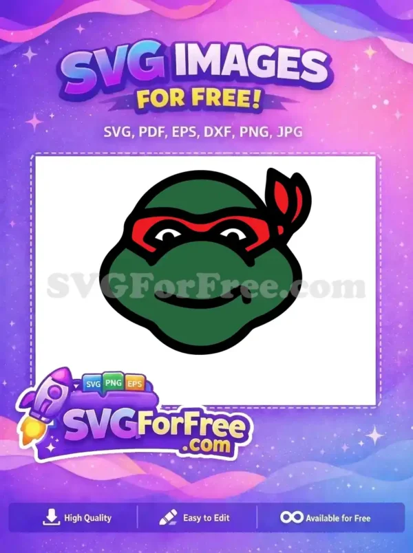 Free Red Mask Free Smiling Raphael Ninja Turtles Free SVG 2