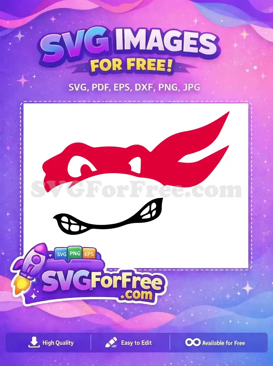 Free Red Mask Free Shredder Smile Ninja Turtles Free SVG