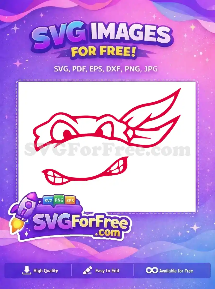 Free Red Mask Free Grinning Ninja Turtles Free SVG