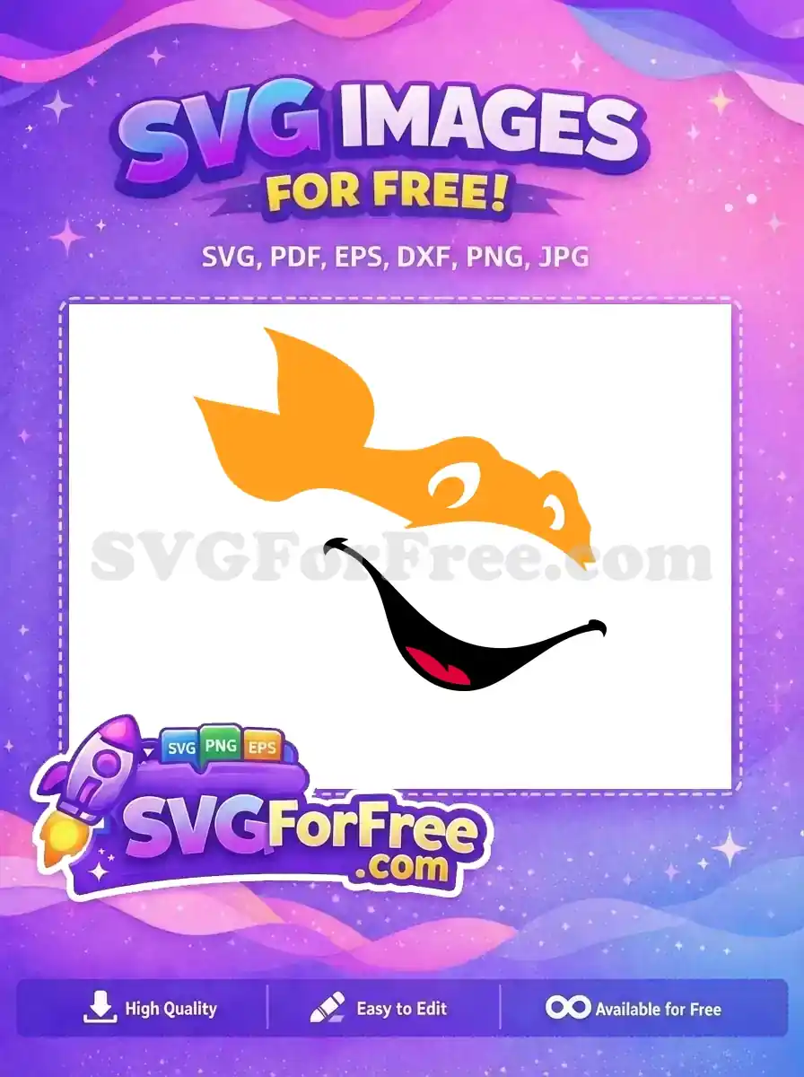 Free Orange Mask Free Open Mouth Ninja Turtles Free SVG