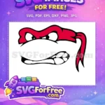 Free Red Masked Ninja Turtle Angry Face Free Cartoon Free SVG - Instant Download
