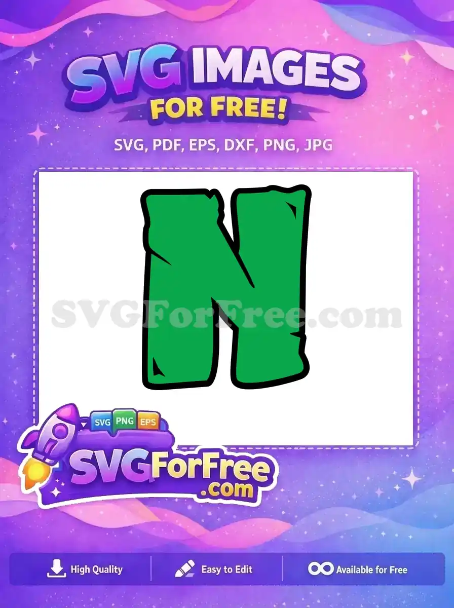 Free Ninja Turtle Initial Free Letter N Green Ninja Free SVG