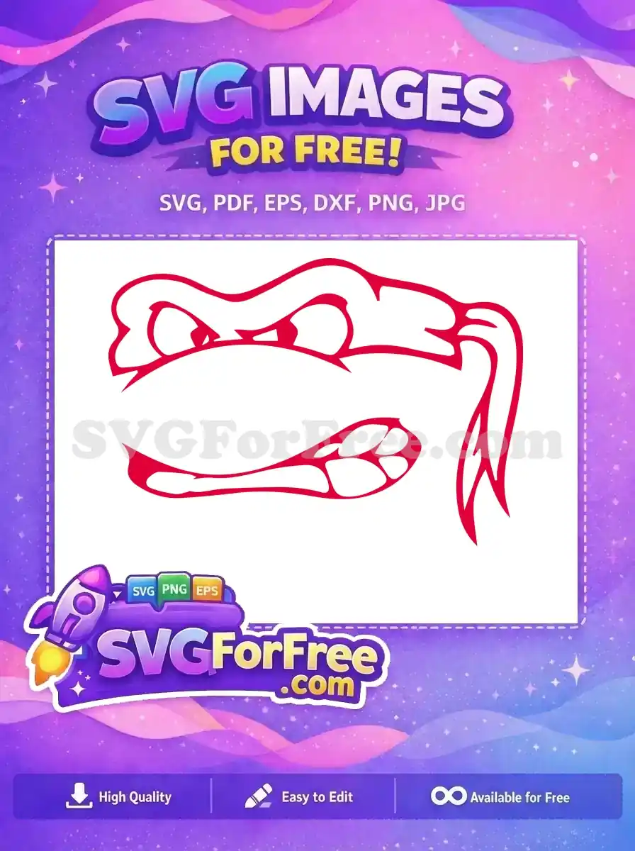 Free Red Mask Free Angry Eyes Ninja Turtles Free SVG