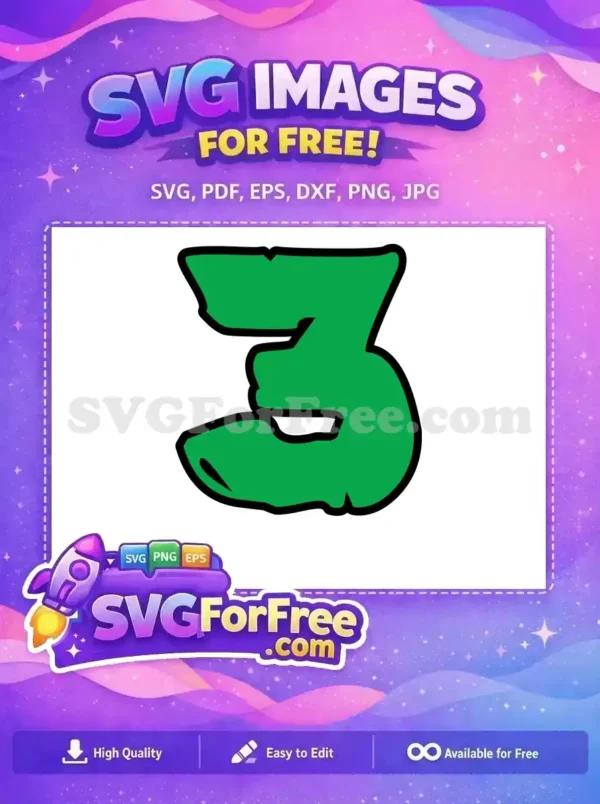 Free Number Three Free Green Ninja Turtles Free SVG