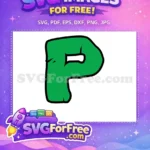 Free Green Letter P Free Ninja Turtles Initial Free SVG - Instant Download
