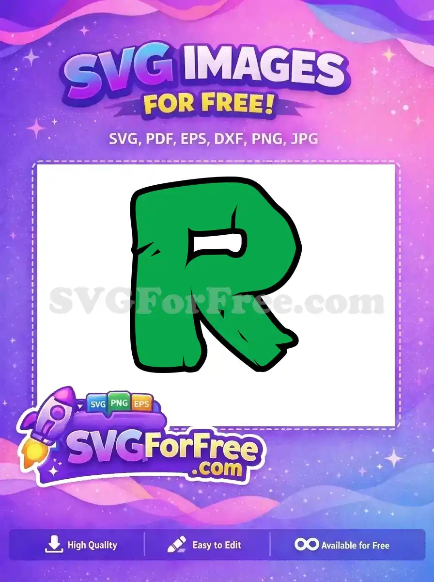 Free Green Letter R Free Ninja Turtles Alphabet Free SVG