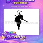 Free Black Silhouette Free Ninja Turtle Staff Ninja Free SVG - Instant Download