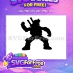 Free Black Silhouette Free Ninja Turtle Michelangelo Free SVG - Instant Download