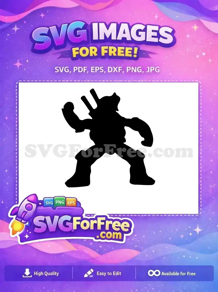 Free Black Silhouette Free Ninja Turtle Michelangelo Free SVG