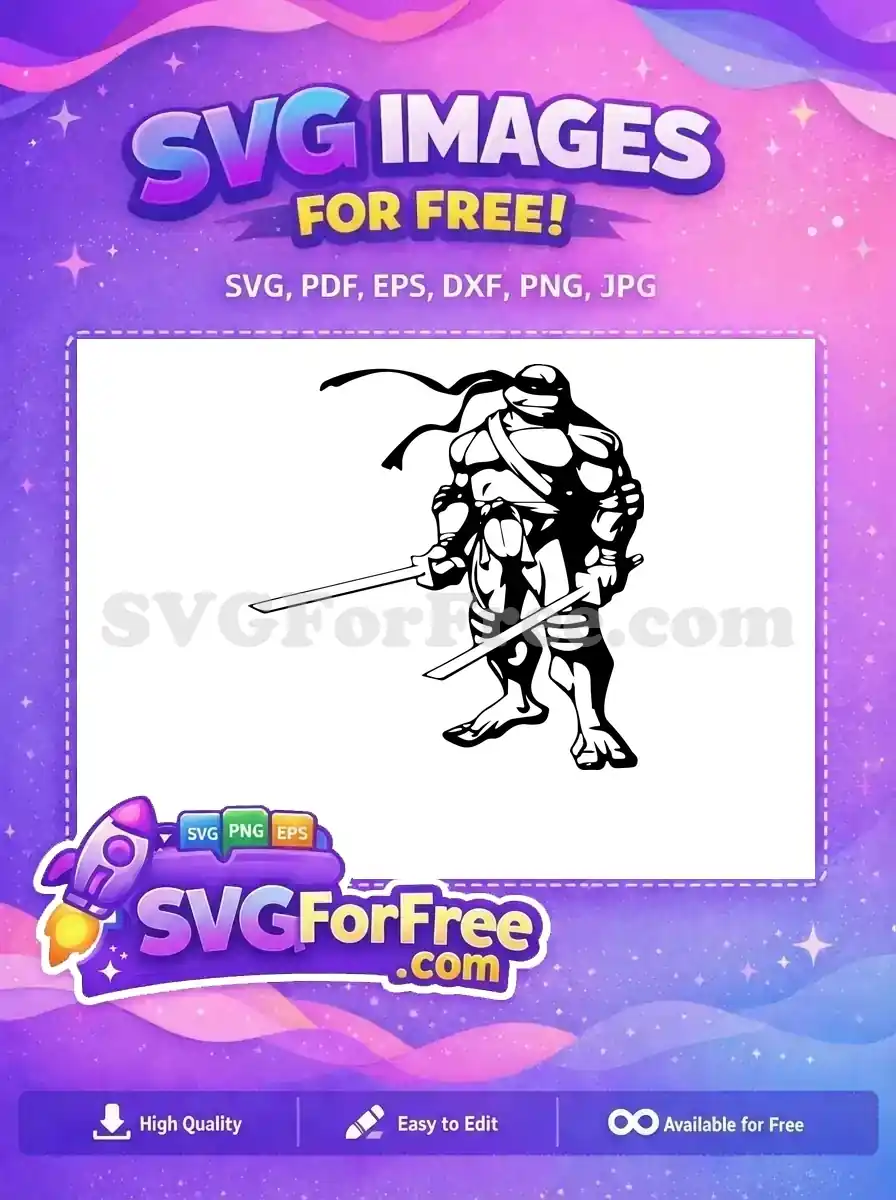 Free Ninja Turtle Leonardo Free Swords Ninja Turtles Free SVG
