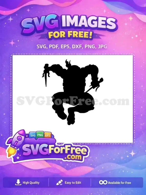 Free Ninja Turtle Sai Free Raphael Silhouette Ninja Free SVG