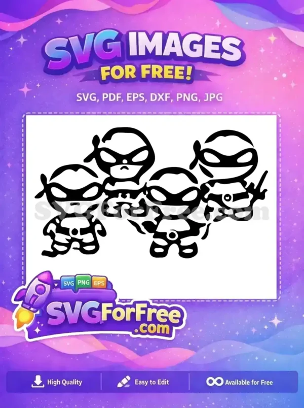 Free Ninja Turtle Bandanas Free Black Outline Teenage Mutant Free SVG