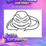 Free Leonardo Outline Free Ninja Turtle Smiling Ninja Free SVG - Instant Download