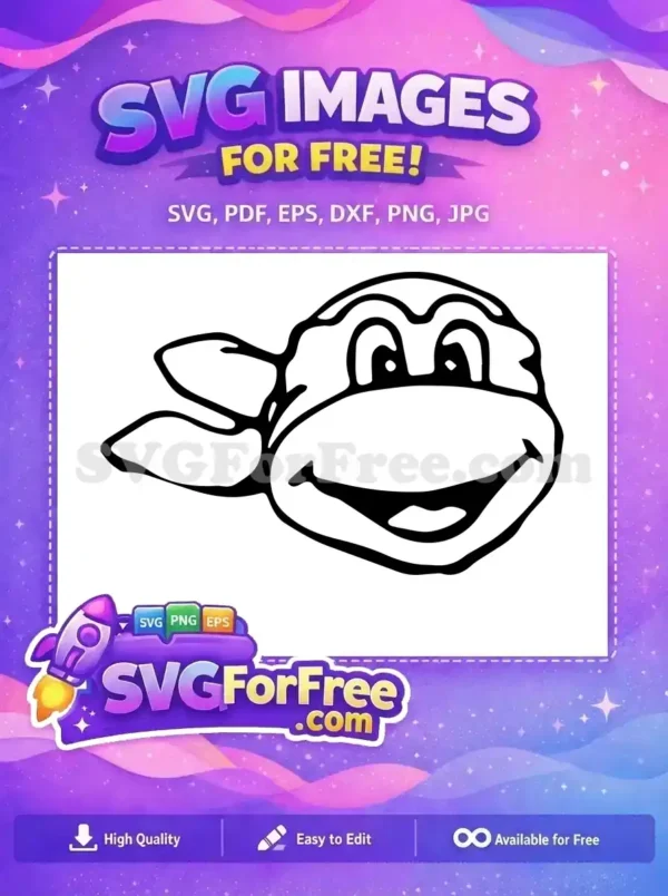 Free Black Outline Leonardo Free Ninja Turtle Head Free SVG Free Black Outline Leonardo Free Ninja Turtle Head Free SVG