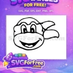 Free Smiling Leonardo Free Ninja Turtle Head Movie Free SVG - Instant Download