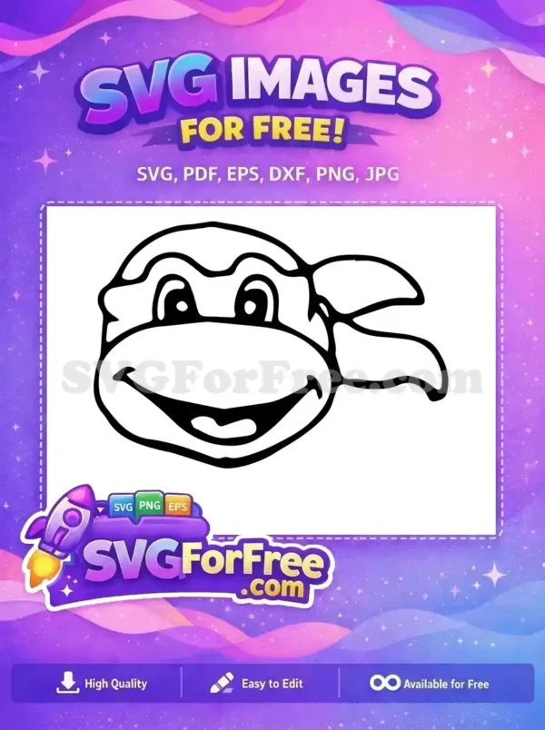 Free Smiling Michelangelo Free Ninja Turtle Head Teenage Free SVG 2