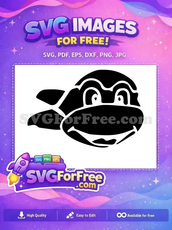 Free Ninja Turtle Head Free Black Silhouette Ninja Turtles Free SVG