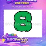 Free Green Masked Ninja Free Turtle Number Eight Ninja Turtles Free SVG - Instant Download