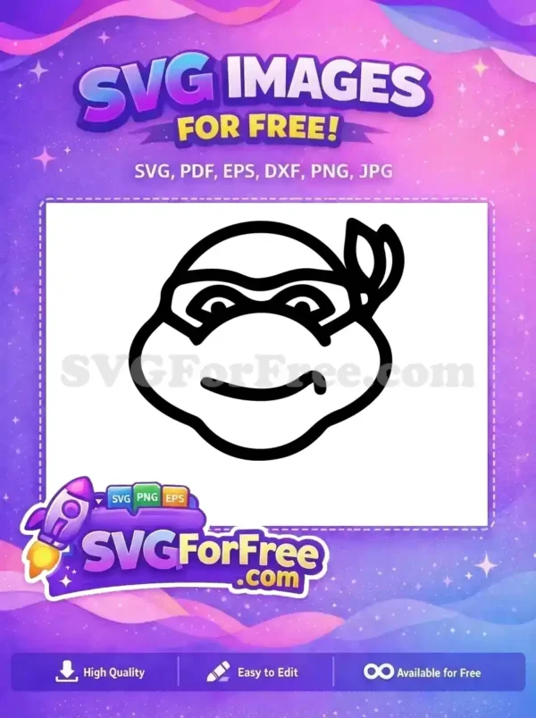 Free Ninja Turtle Face Free Masked Smile Ninja Free SVG