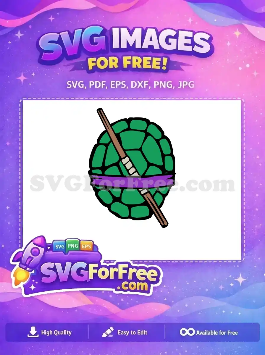 Free Donatello Ninja Turtle Shell Free Purple Mask Movie Free SVG