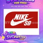 Free White Nike Swoosh Free SB Logo Red Free SVG - Instant Download