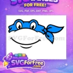 Free Blue Mask Free Smiling Face Ninja Turtles Free SVG - Instant Download