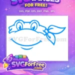 Free Blue Bandana Free Smiling Ninja Turtles Free SVG - Instant Download