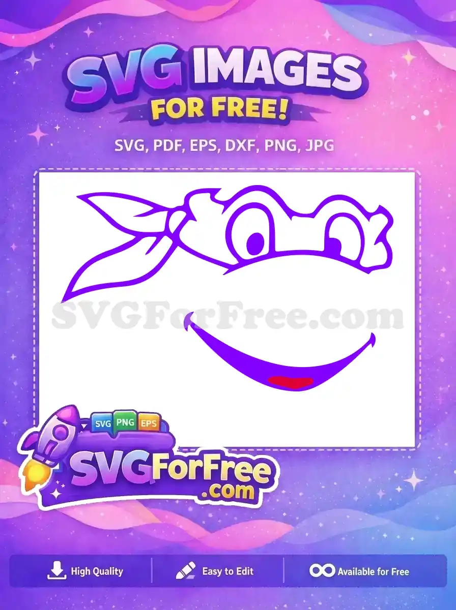 Free Purple Mask Free Cartoonish Eyes Ninja Turtles Free SVG