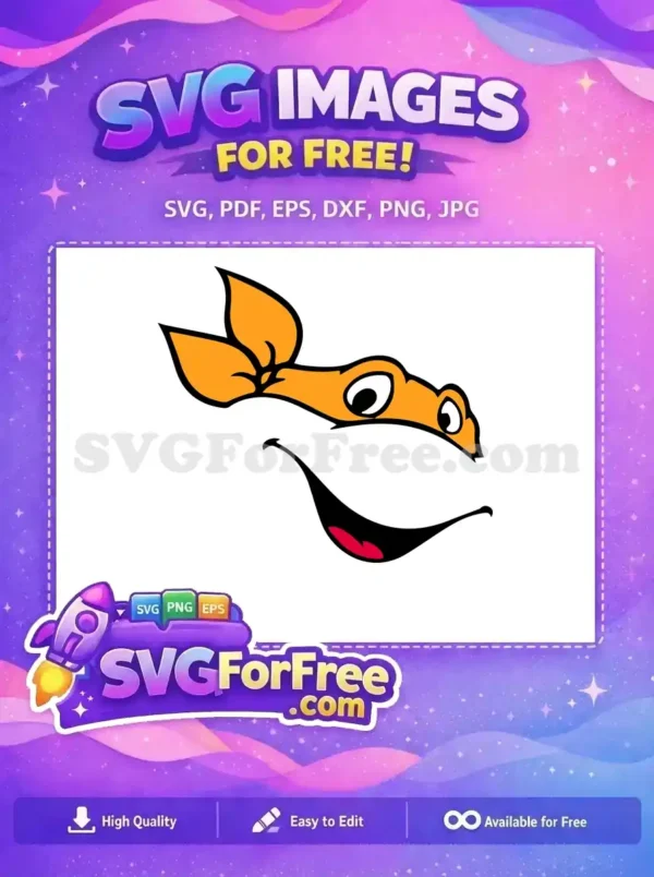 Free Orange Mask Free Smiling Ninja Turtles Nike Free SVG