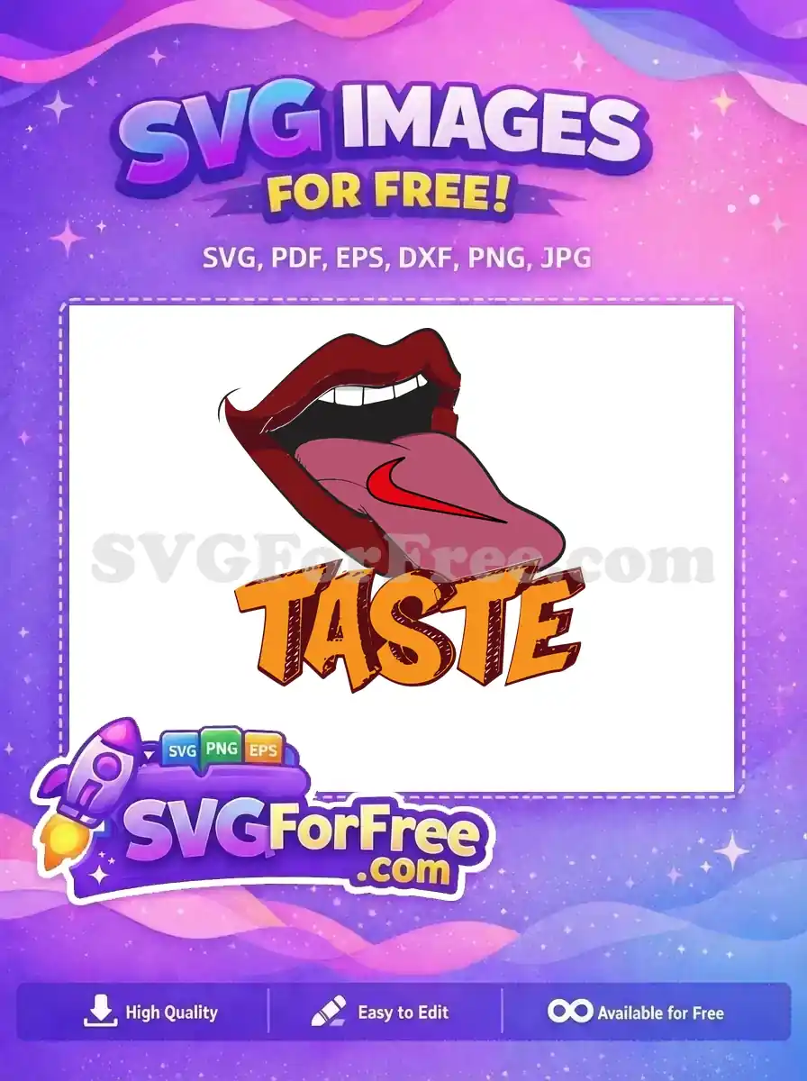 Free Red Lips Free Nike Logo Taste Free SVG