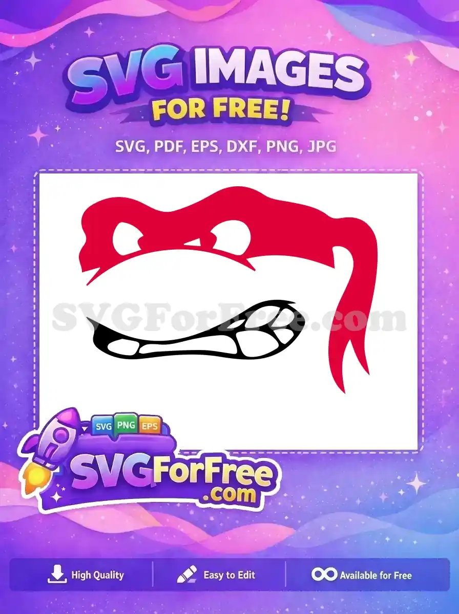 Free Red Mask Free Teeth Ninja Turtles Free SVG